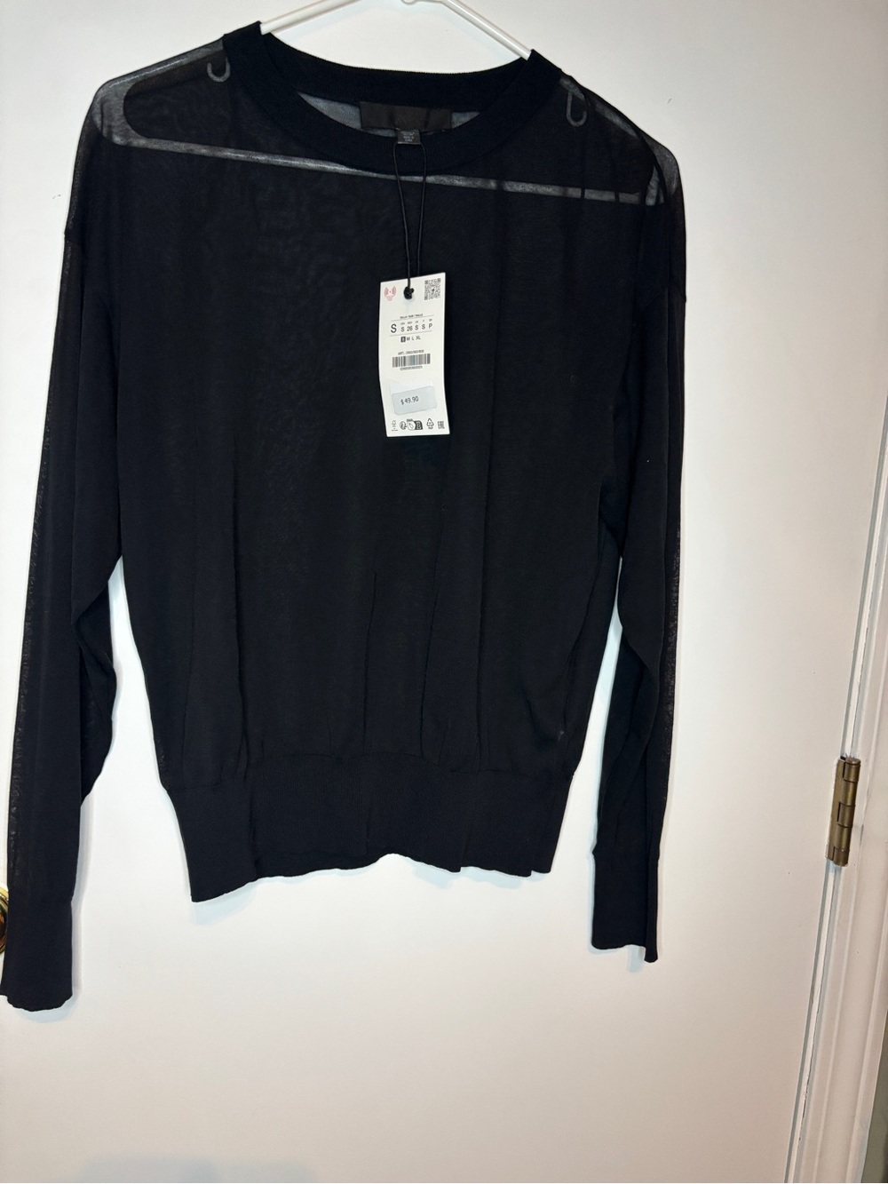 Zara Black Lightweight Long-Sleeve Sweater